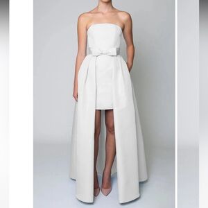 Alexia Maria Ella Silk Faille Mini Dress with Convertible Skirt